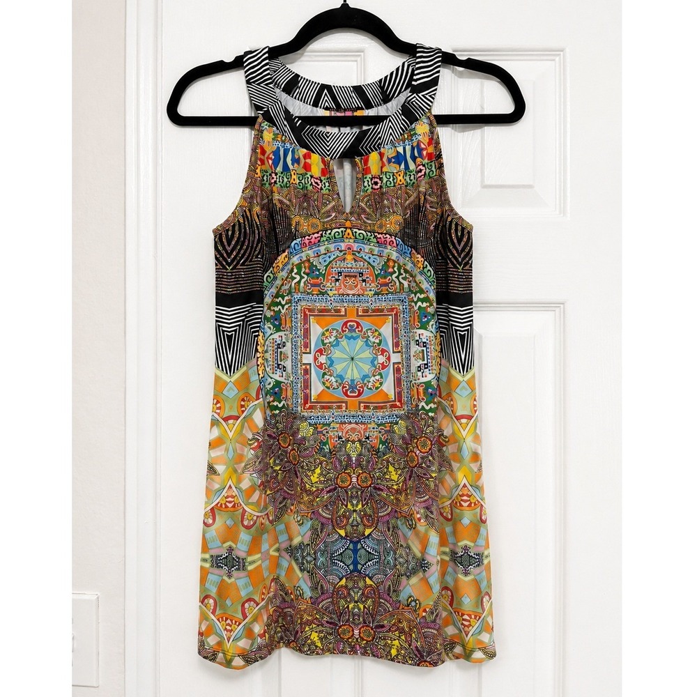 Isle by Melis Kozan Multicolor Mandala Print Sleeveless Mini Dress XS